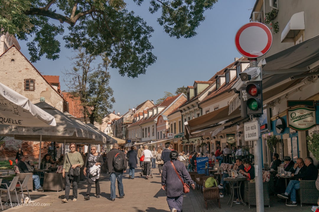 streets in upper city of Zagreb Croatia