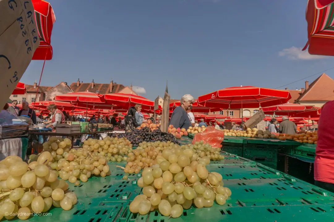 Fruit on display in market Zagreb Croatia