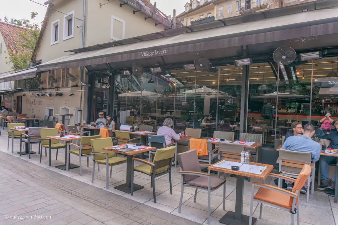 Village Restaurant Zagreb Croatia view of patio
