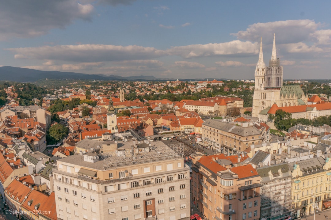 View of Zagreb Croatia from Zagreb 360 Observation Tower