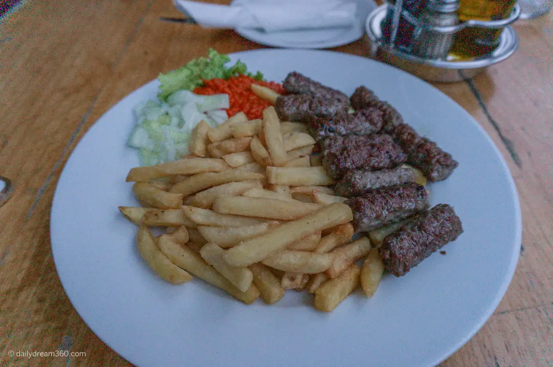 Ćevapčići dish at Melo Medi Bar in Zagreb Croatia