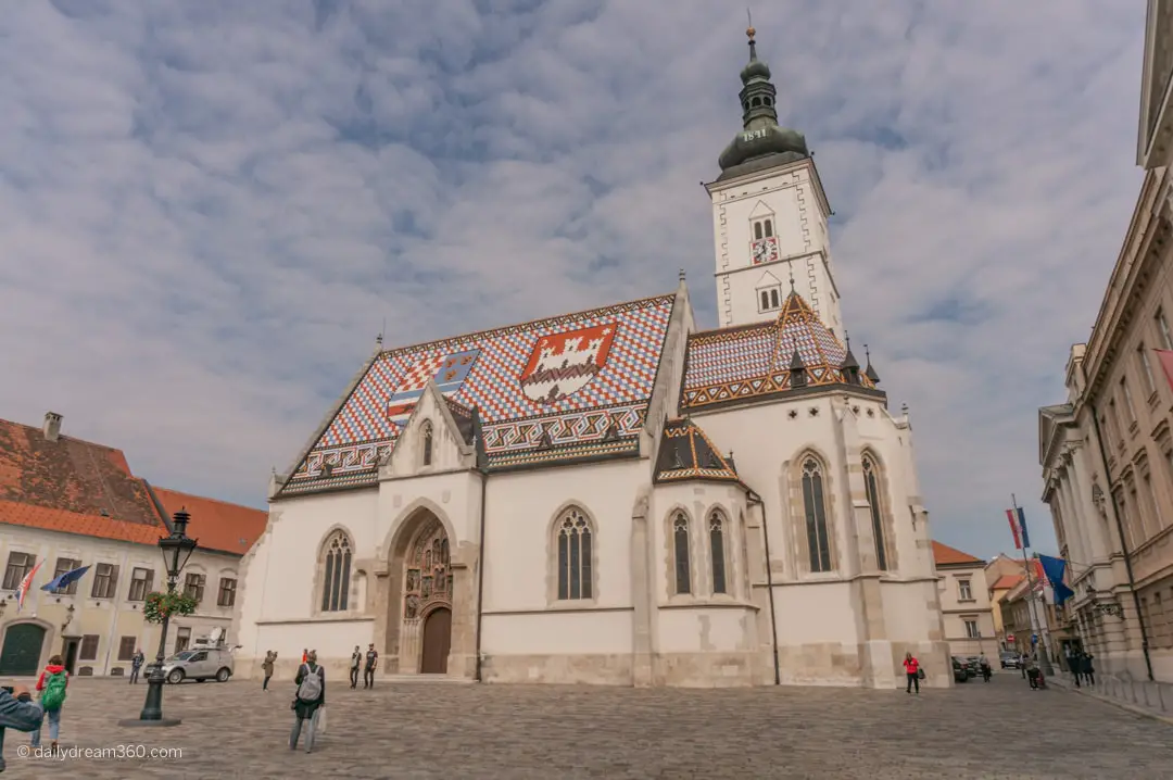 Famous St. Mark's Church in upper town of Zagreb Croatia